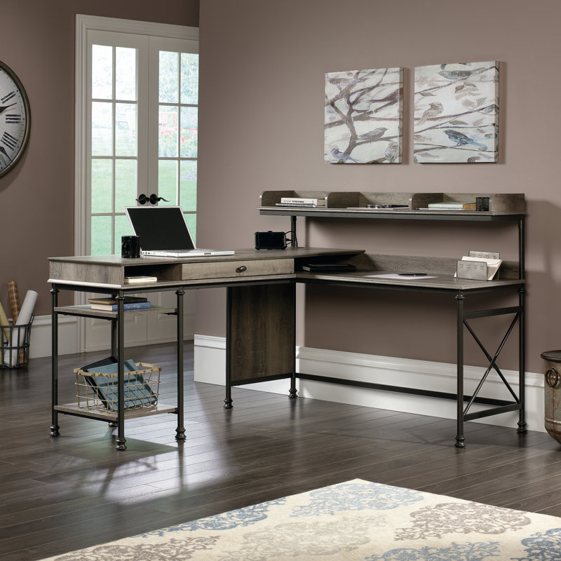 Three Posts Oakside LShape Executive Desk with Hutch & Reviews Wayfair